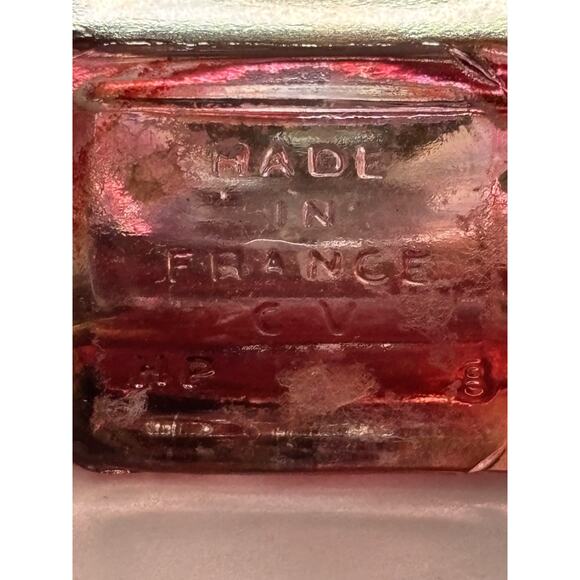 Cranberry Glass Cristallo E Argento Etched Italy Perfume Bottle Stopper Silver - Picture 8 of 11